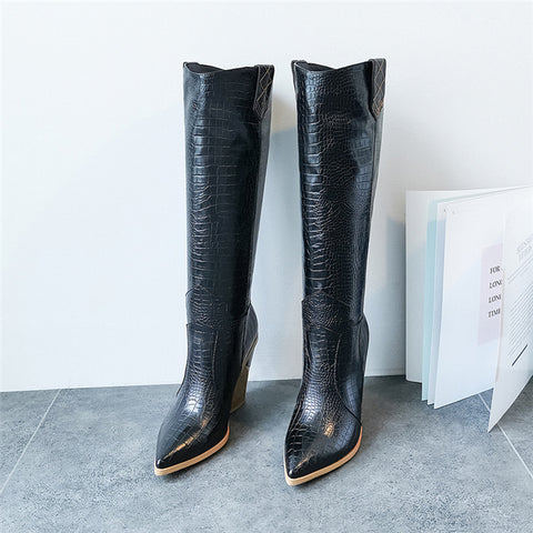 knee high cowboy boots womens