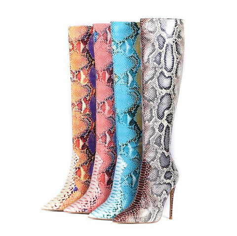 snakeskin boots women