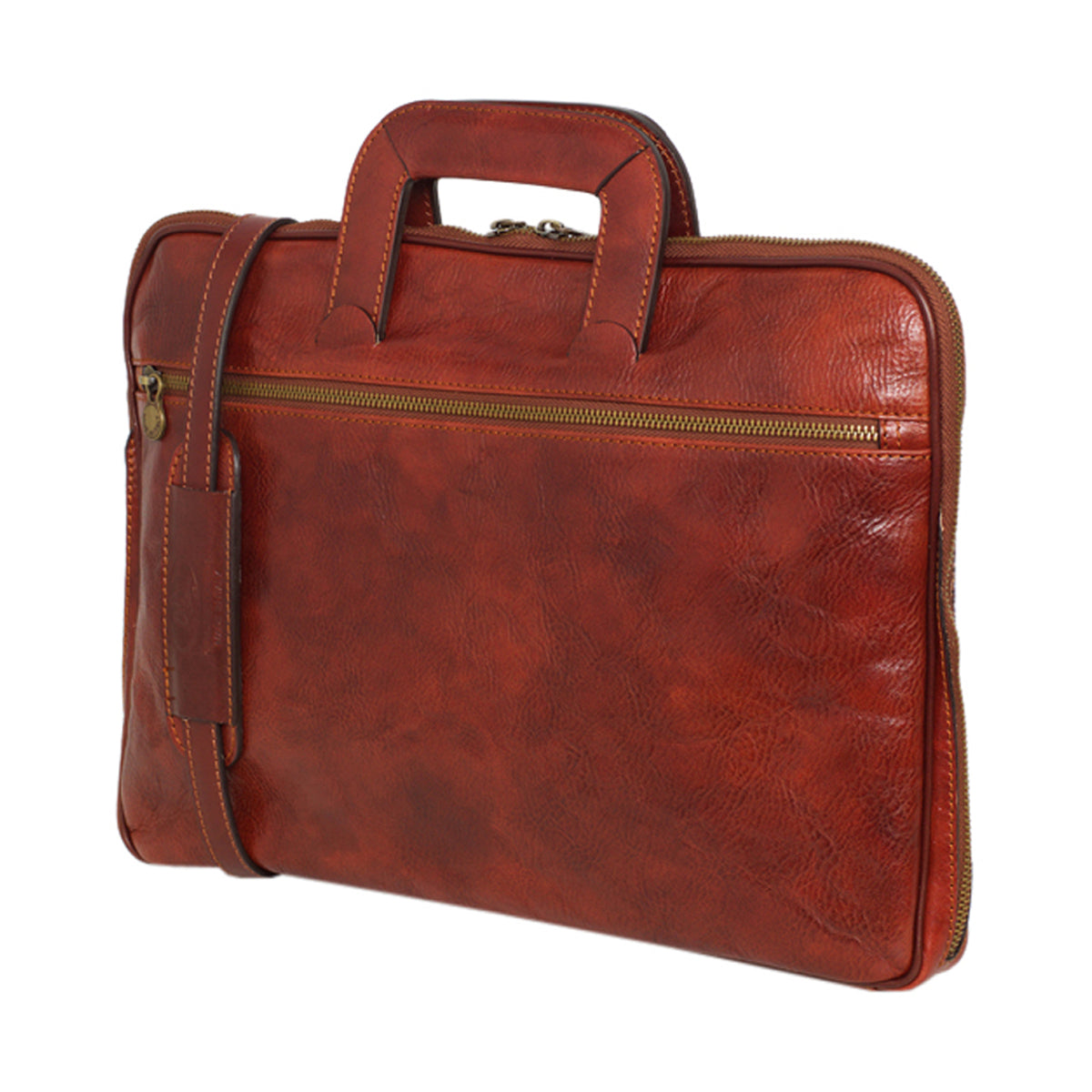 Republic of Florence Slim Briefcase Valencia Brown Leather