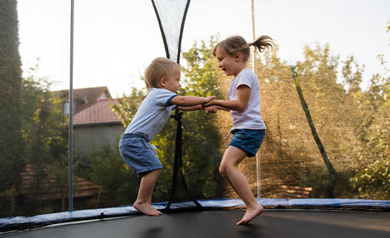 Gets Children Playing Outside with Trampolines