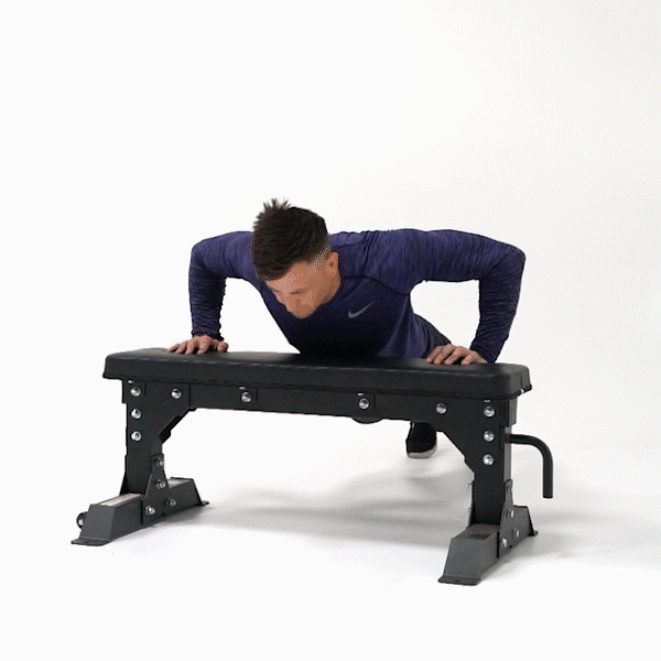 Incline Push Ups with Commercial Flat Bench 
