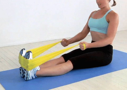 Resistance Band Seated Rows Exercise 