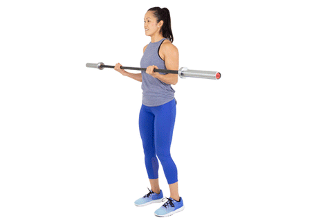 Front-Grip Reverse Barbell Lunges 