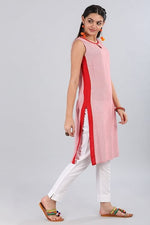 Load image into Gallery viewer, Red Sleeveless Round Neck Solid Kurta
