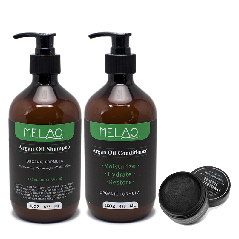 Melao Argan Oil Shampoo & Conditioner Teeth Charcoal Set