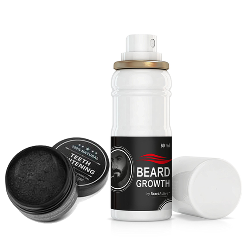 Beard Growth Spray & Teeth Whitening Charcoal set