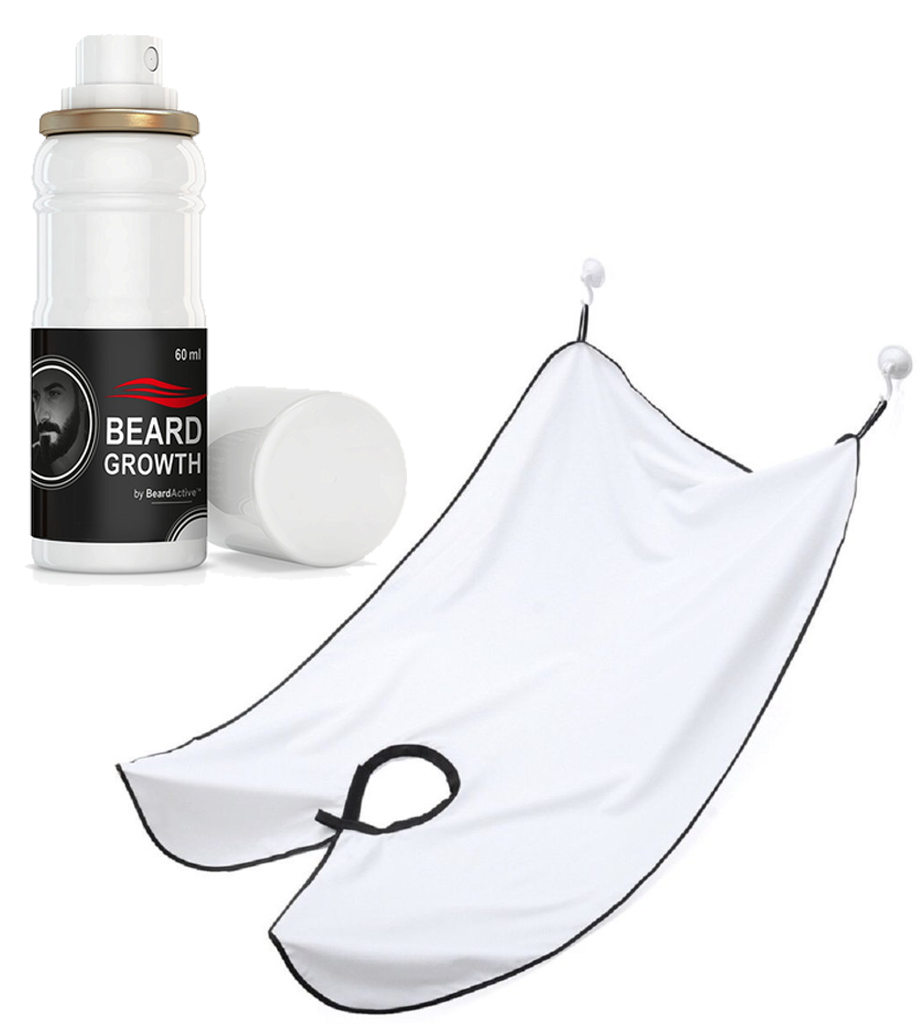 Beard Growth Spray & Beard Apron Set