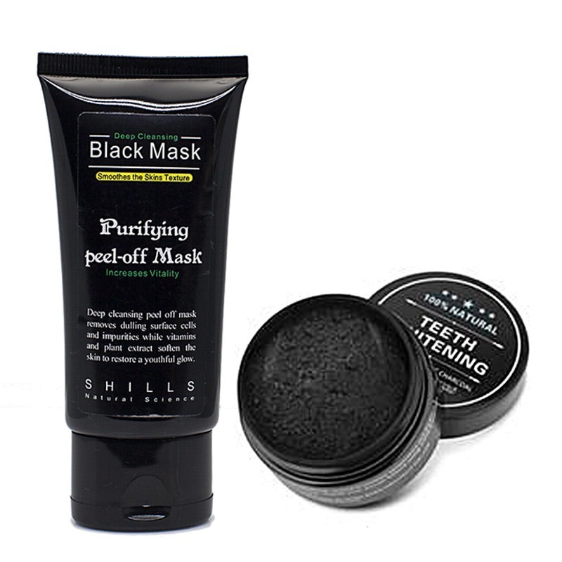 Black mask & Teeth Whitening Charcoal Set