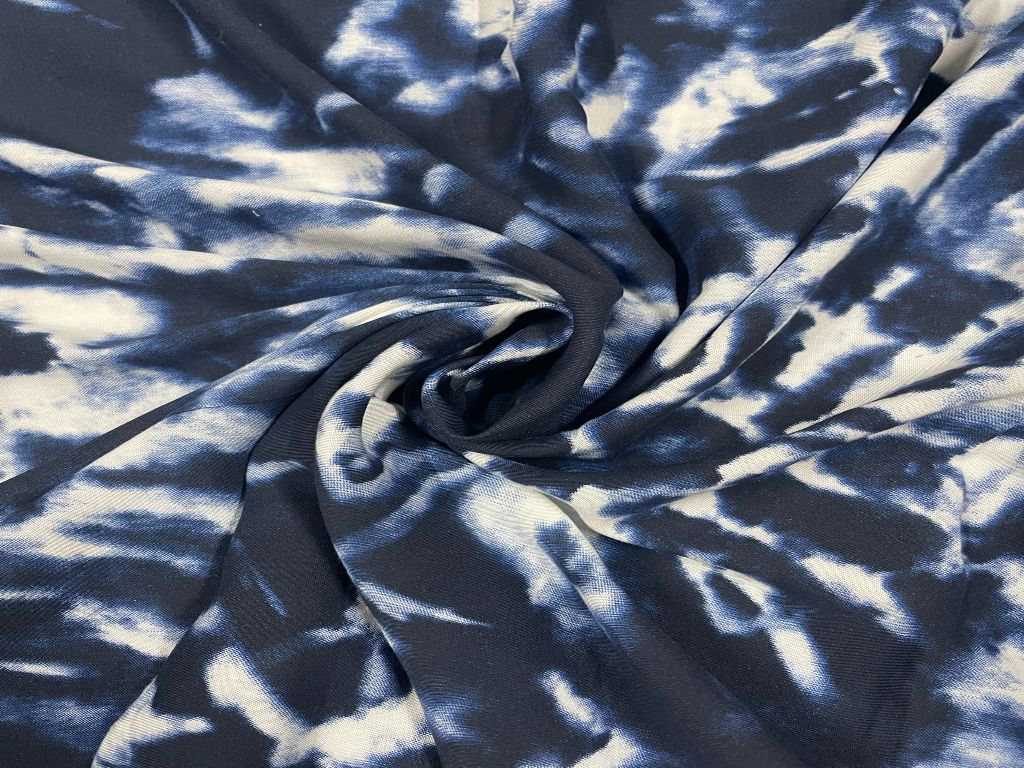 Navy Blue Tie and Dye Printed Cotton Fabric – The Design Cart