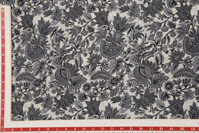 White & Gray 60 Gram Printed Silk Crepe Fabric