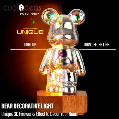 3D Creative Fireworks Effect USB Bear Table Light 8