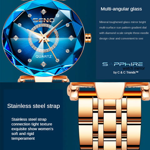 Chic Multi-angular Star Mirror Watch 12