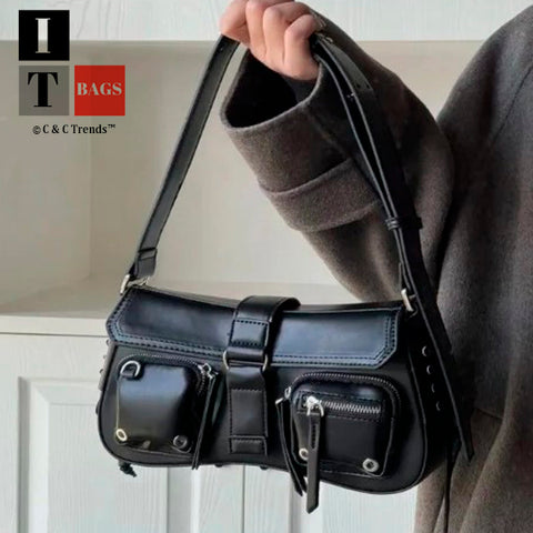 Elongated Sling Multi-pocket Handbag 6