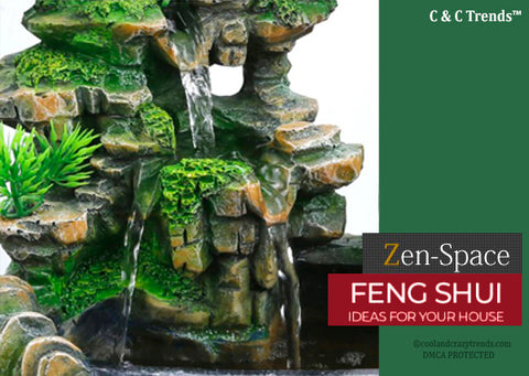 Feng Shui Garden with Relaxing Smoke Effect Waterfalls 3a