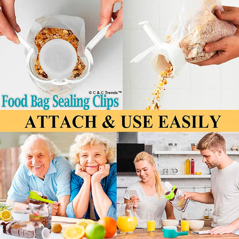 Food Bag Airtight Sealing Clips with Pouring Nozzle 6