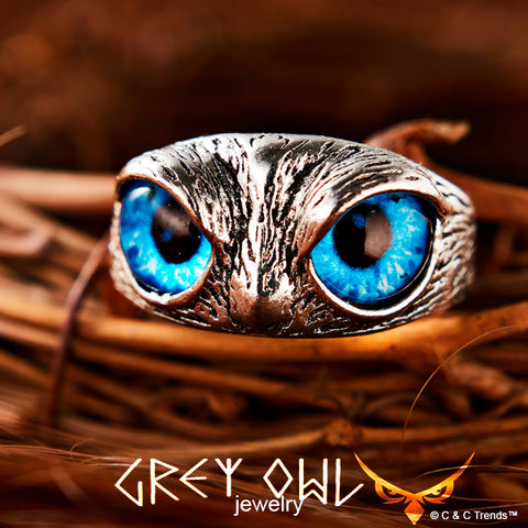 Great Owl's Eyes Resizable Ring 7