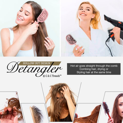 Hollow out Design Professional Detangling Hair Brush 8