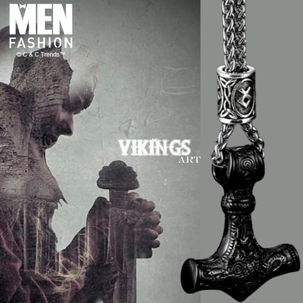 Men's Viking Thor's Hammer Amulet Necklace 8