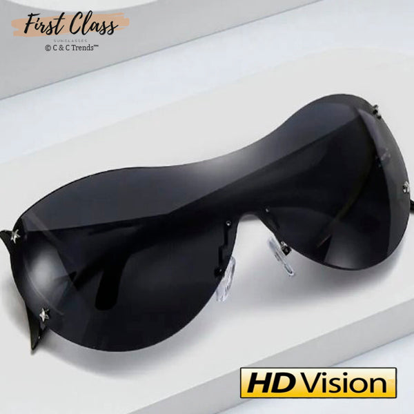 Oversized Rimless HD lens Sports Sunglasses 9