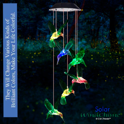 Romantic color changing solar powered wind chime 11