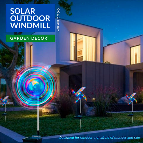 Solar Powered Outdoor LED Windmill 4a