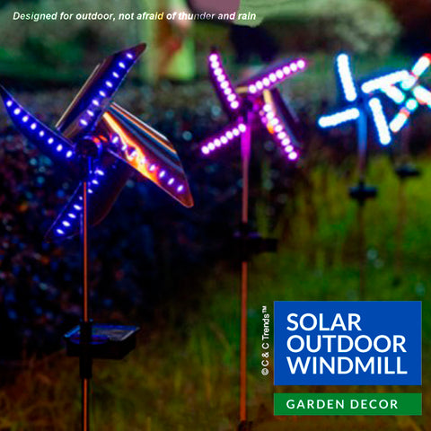 Solar Powered Outdoor LED Windmill 5a