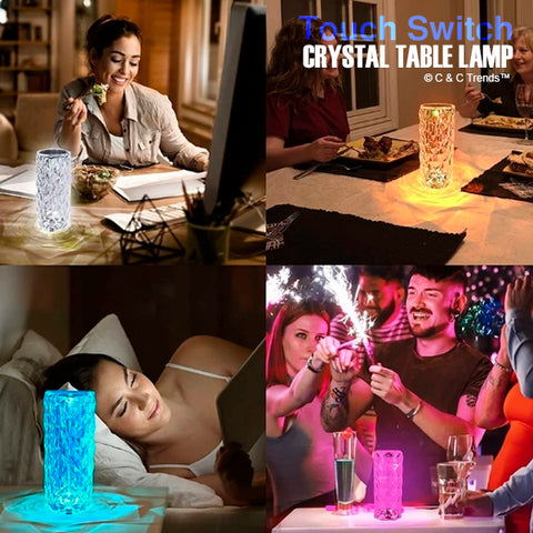 Touch Switch Crystal Romantic Table Lamp 9