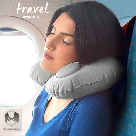 Travel Automatic Press Inflatable Neck Cushion 5