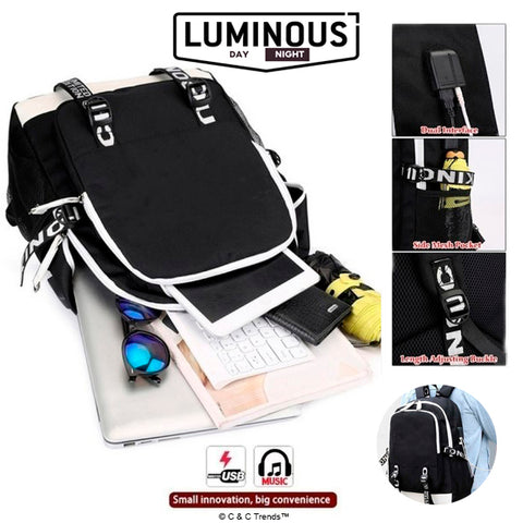 Anime Luminous Backpack with Ext. USB Charging 27