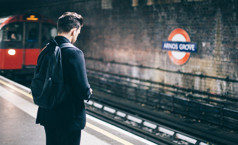 Man waiting for London tube