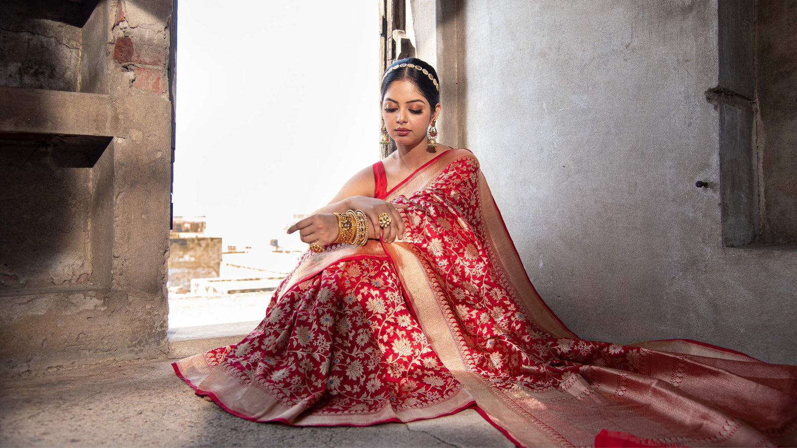 Best Red Banarasi Saree for Wedding This Year - Sacred Weaves