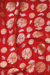 Red Banarasi silk