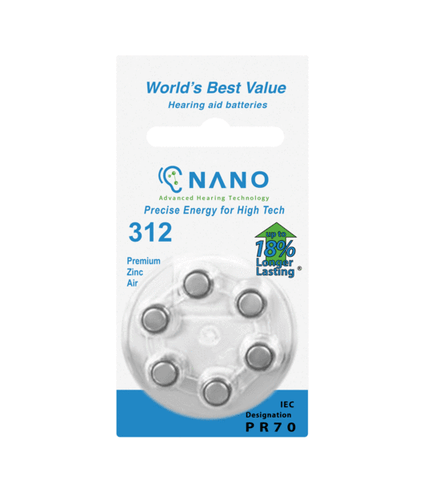 Nano 312 hearing aid batteries