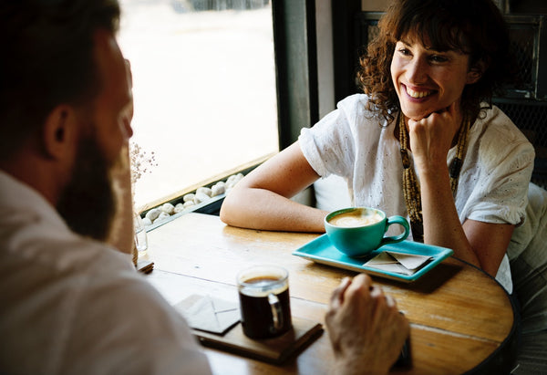 two people having a conversation 