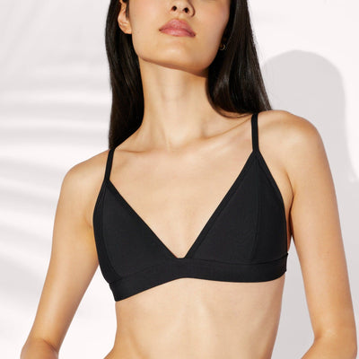 XUNZOO Women's Sheer Mesh Bralette Triangle Bikini Top Breathable