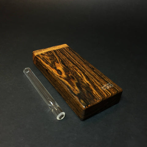Futo Sprouts - Bocote - Small Glass One Hitter - 8mm - One Hitter Box - Dugout - Made in Canada