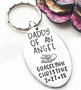 daddy of an angel keychain