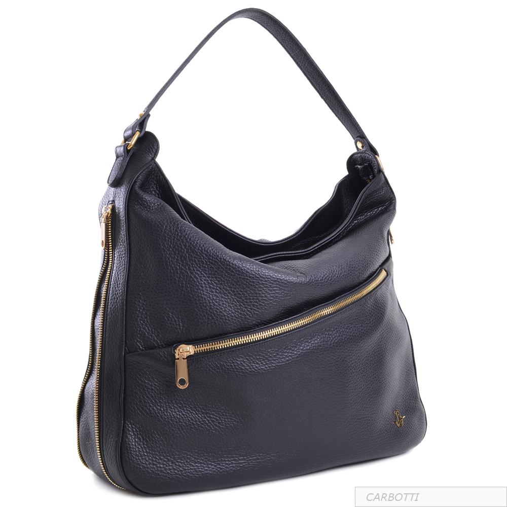 CARBOTTI 1750 Luxurious Italian Leather Shoulder Handbag - Black – Lady ...