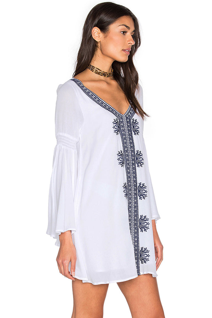 White Embroidered Bell Sleeve Cover Up – Lady Laila Boutique