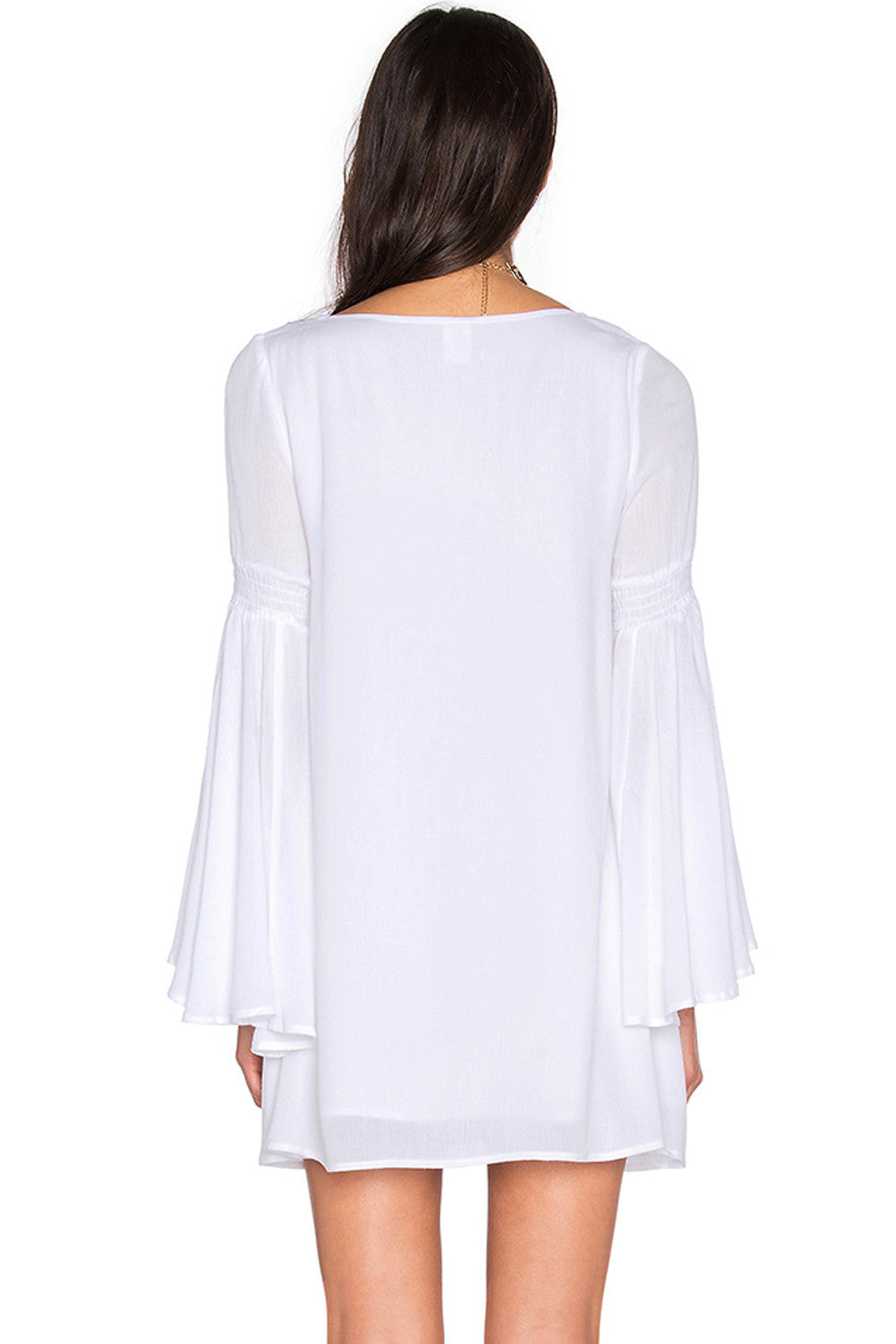 White Embroidered Bell Sleeve Cover Up – Lady Laila Boutique