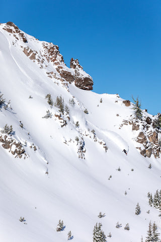 Woman snowboarding