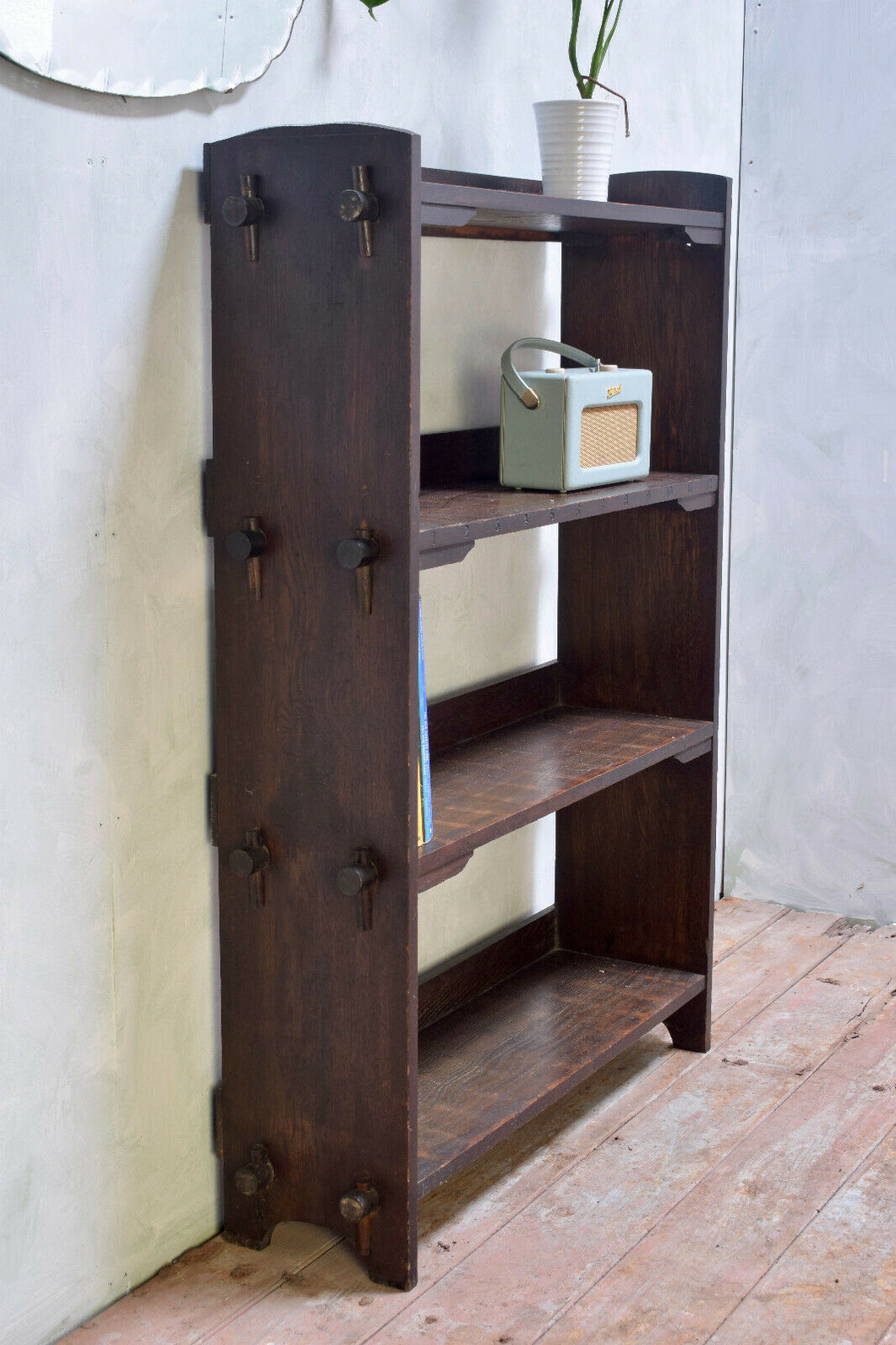 antique oak shelf unit