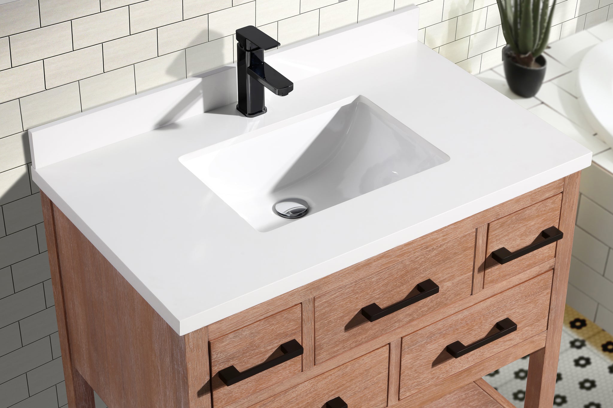 36 Inch Weathered Bathroom Vanity With Top