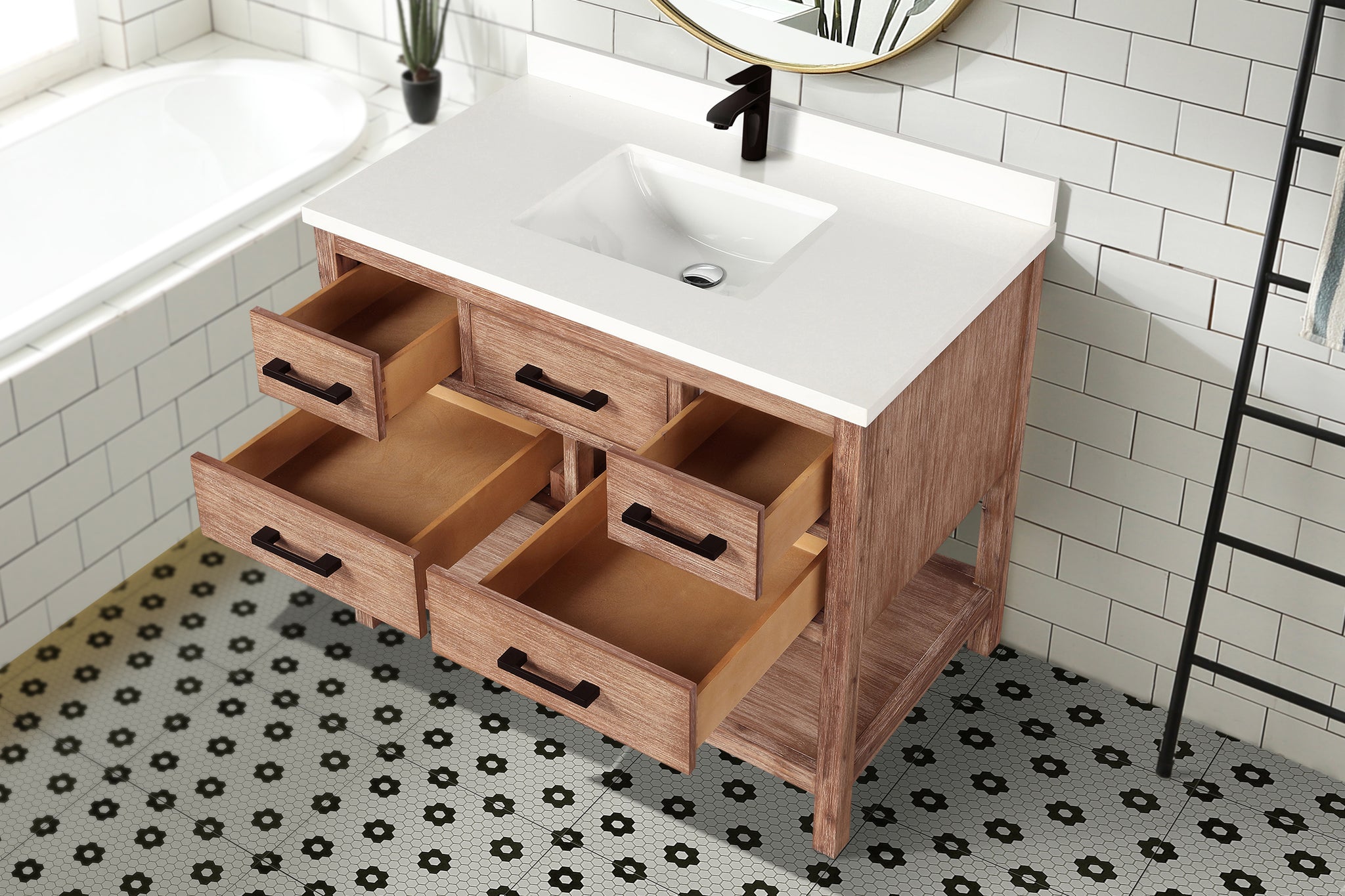 Weathered Brown Bathroom Vanity