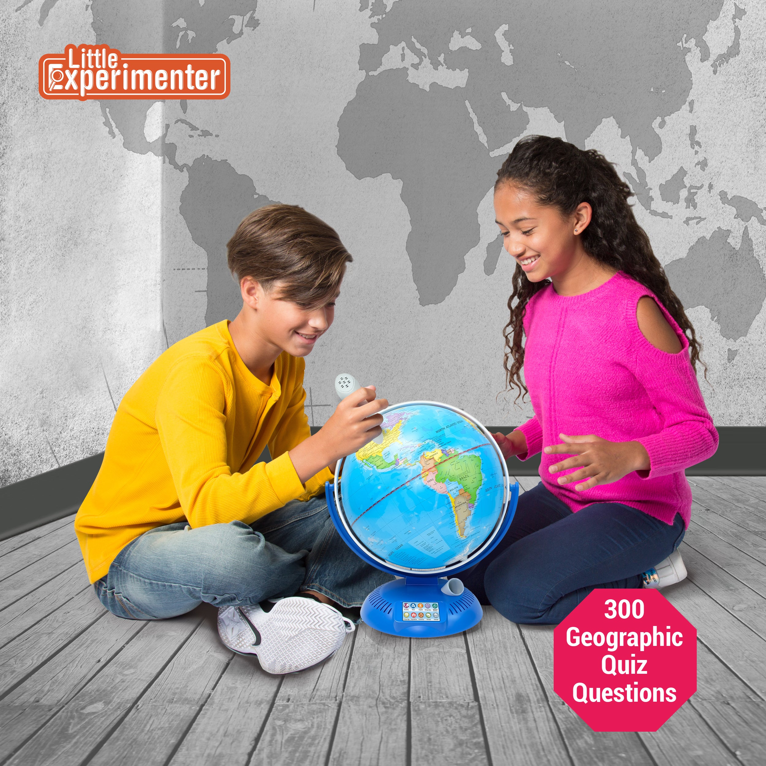 Globes Colorful Geographic Map For Teaching And Early Learning Engaging Trivia Questions Active Play Voice Recordings 9 Interactive World Globe With Stand And Smart Pen Office Products