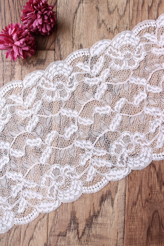 6 inch wide stretch lace trim