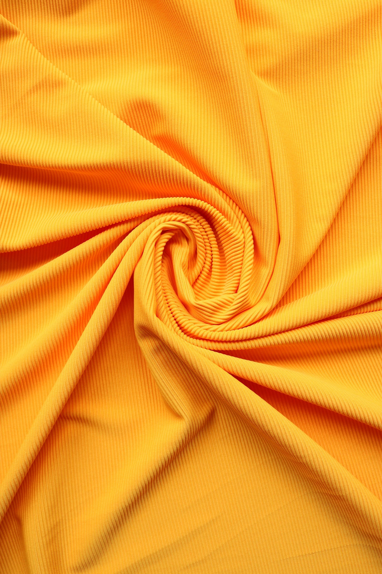 Halei Yellow Ribbed Polyester Spandex Tricot | Surge Fabric Shop