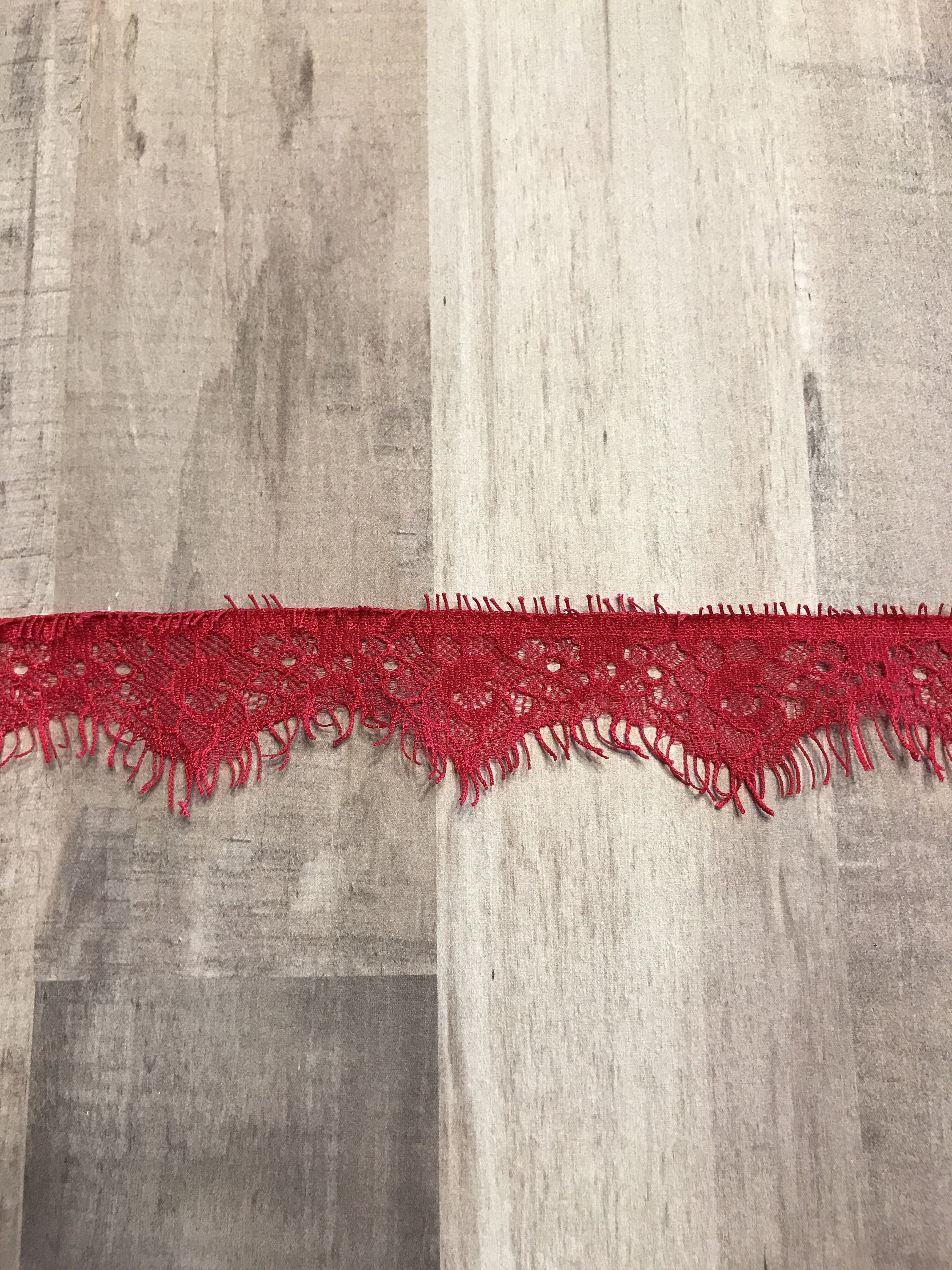 red lace trim