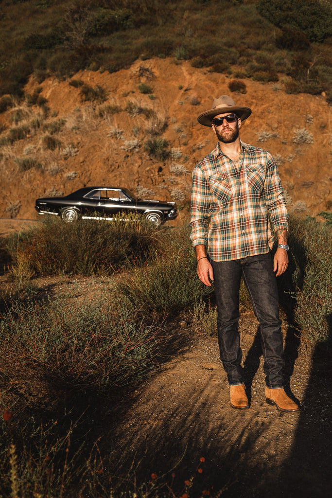 Logger Plaid with 66 Chevelle in the background