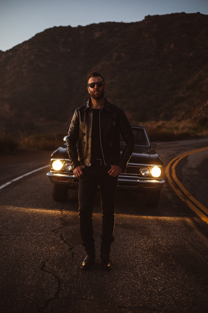 Pocket Tee and Leather Jacket